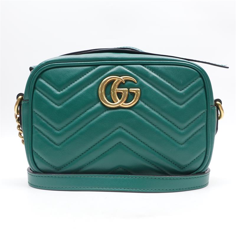 Gucci GG Marmont Green Calfskin Shoulder Bag-TS