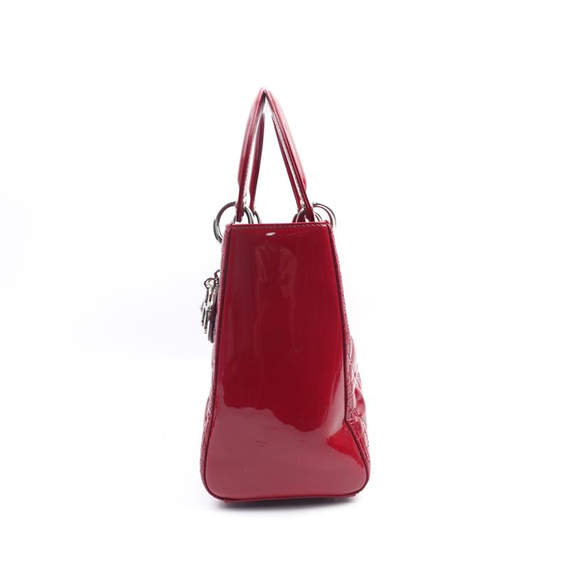 Pre-owned Dior Lady Red Vernis Crossbody Bag -HZ