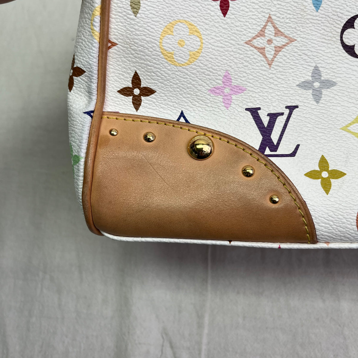 Pre-Owned Louis Vuitton Marilyn White Multicolor Canvas Shoulder Bag T10463362