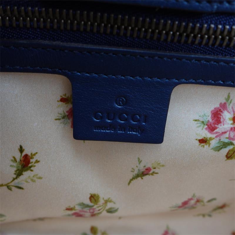 Pre-owned Gucci GG Marmont Denim Canvas Satchel