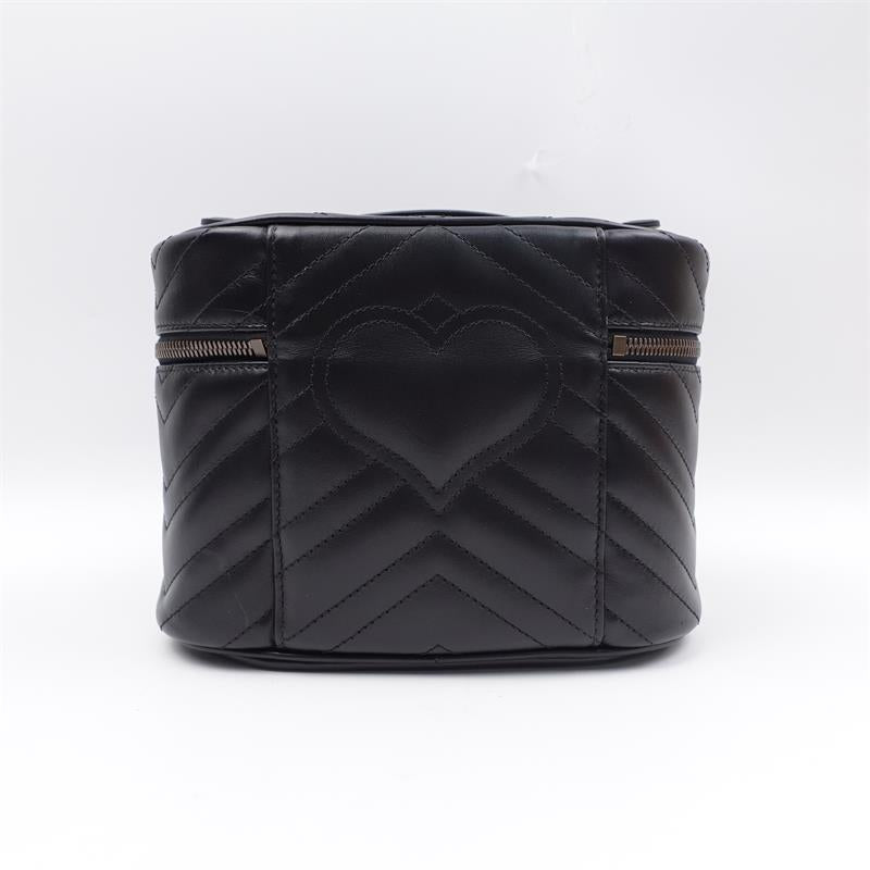 【Company Deal】Pre-owned Gucci Black Marmont Calfskin Makeup Bag-HZ