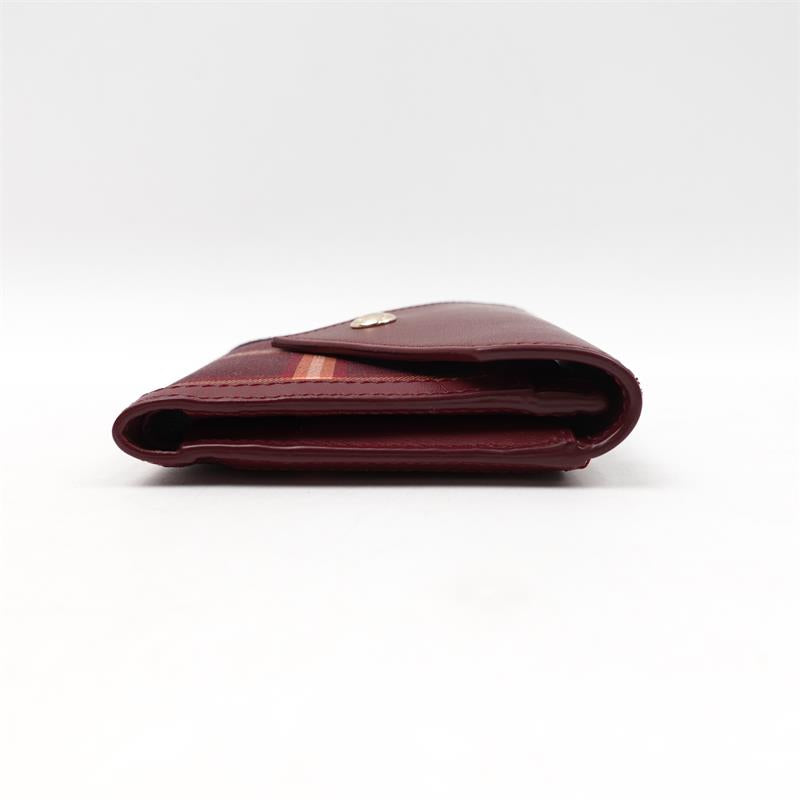 【Deal】Pre-owned Burberry Red Canvas Short Wallet-HZ