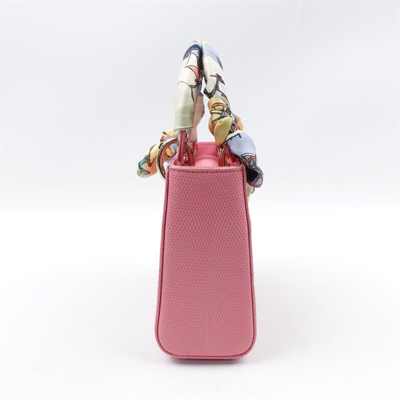 Dior Lady Pink Lizard Handbag