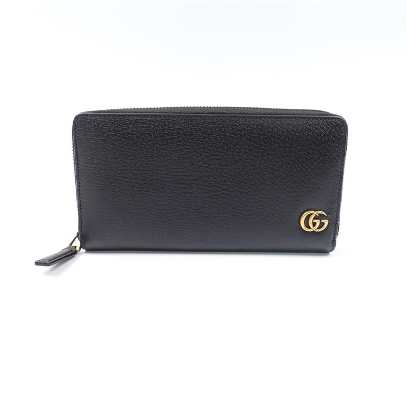 Pre-owned Gucci Black Calfskin Long Wallet