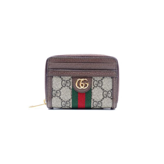 Pre-owned Gucci Ophidia Brown Coated Canvas Wallet