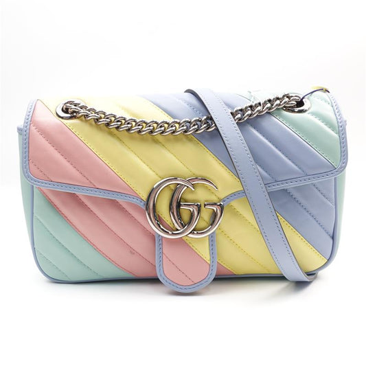 【DEAL】Pre-owned Gucci Colorful Marmont Calfskin Shoulder Bag-HZ