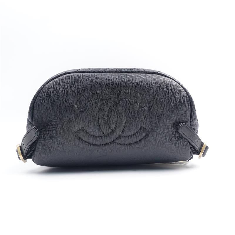 Pre-owned Chanel Black Calfskin Backpack-HZ