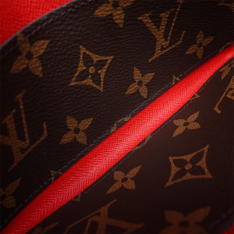 Pre-owned Louis Vuitton Emilie Flower Red Monogram Coated Canvas Wallet