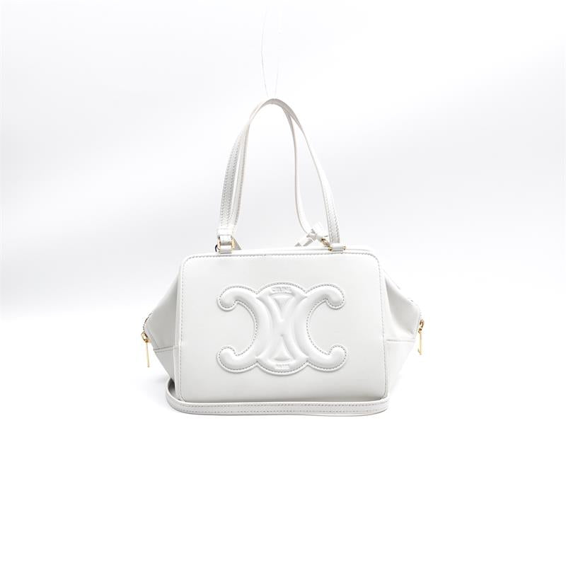 Pre-owned Celine White Calfskin Shoulder Bag-HZ