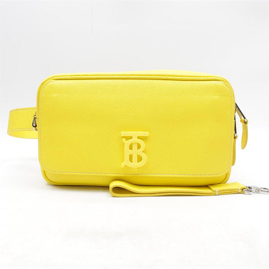 【DEAL】Pre-owned Burberry Yellow TB Loge Calfskin Camera Bag-HZ