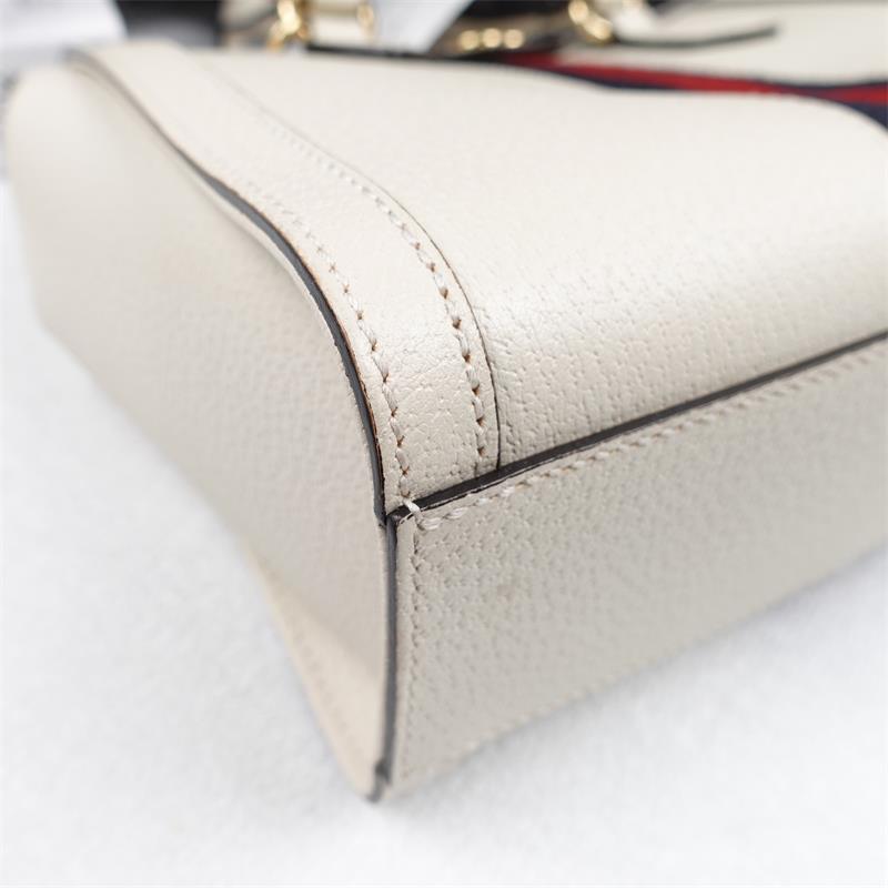 Pre-owned Gucci Ophidia Small Cream Calfskin Shoulder Bag