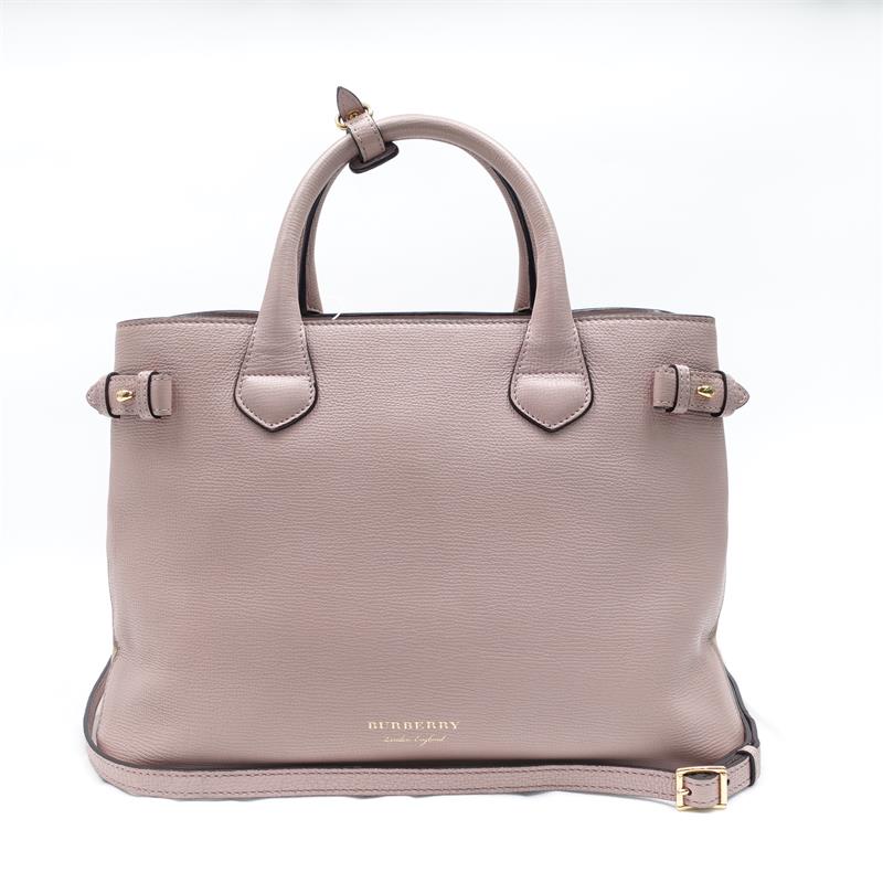 [Deal] Pre-owned Burberry Pink The Banner Calfskin Shoulder Bag