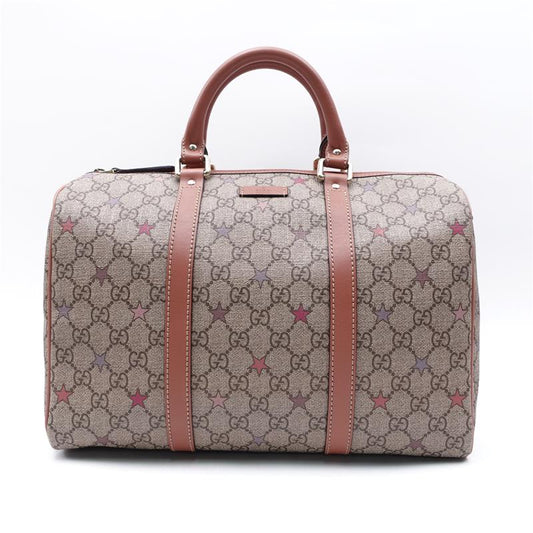 【deal】Pre-owned Gucci Boston GG Supreme Coated Canvas Bean Pink Handbag-TS