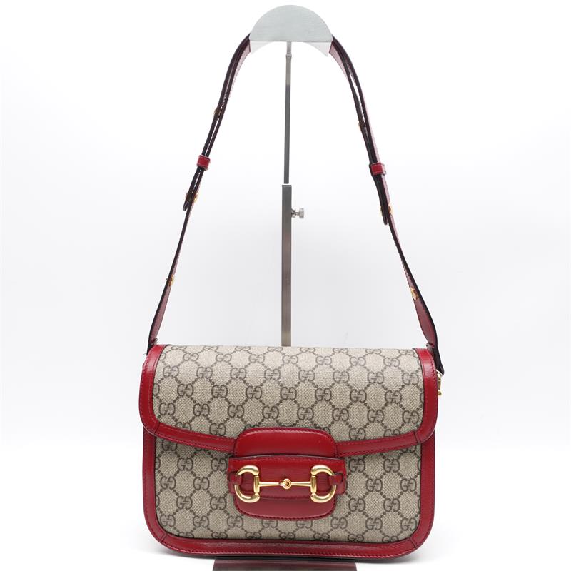 Pre-owned Gucci 1955 Red Coated Canvas Shoulder Bag-HZ