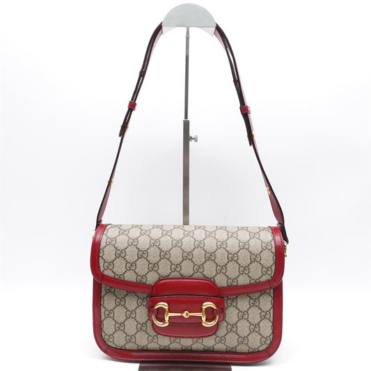 Pre-owned Gucci 1955 Red Coated Canvas Shoulder Bag-HZ