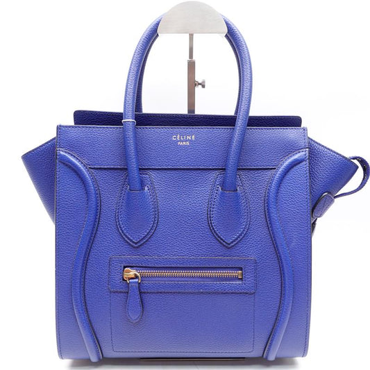 Pre-owned Celine Luggage Micro Blue Calfskin Tote