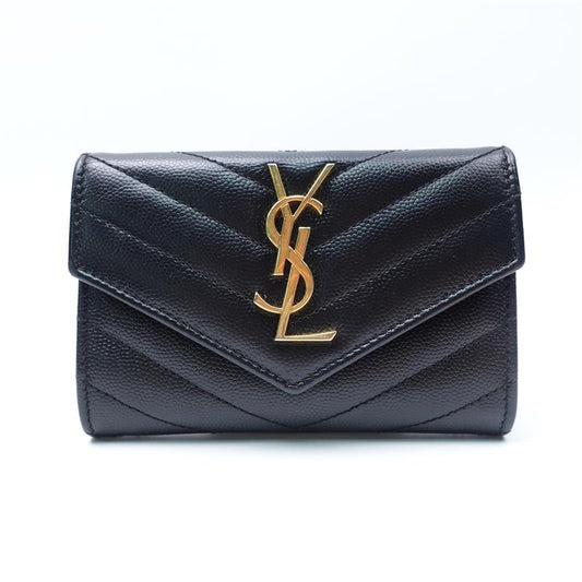 Pre-owned Saint Laurent Black Calfskin Wallet