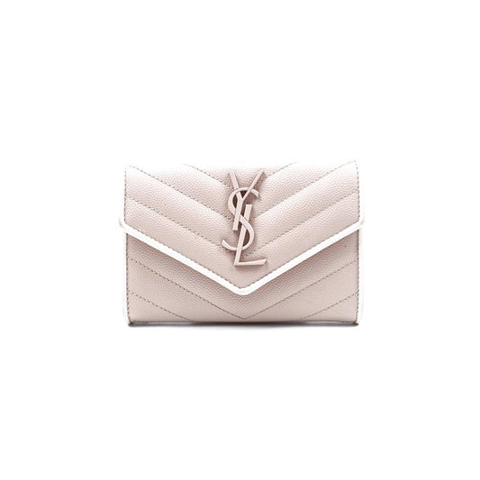 Saint Laurent Pink Calfskin Short Wallet