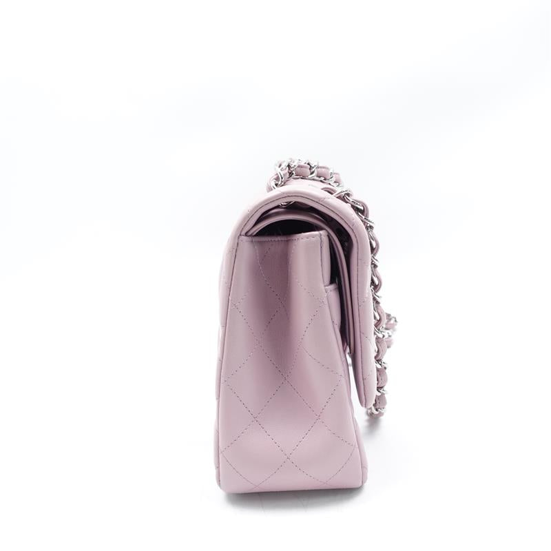 Pre-owned Chanel Jumbo Light Purple Lambskin Shoulder Bag - TS