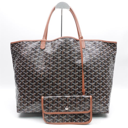 【Deal】Pre-owned Goyard Saint-Louis Brown GM Coated Canvas Tote-HZ
