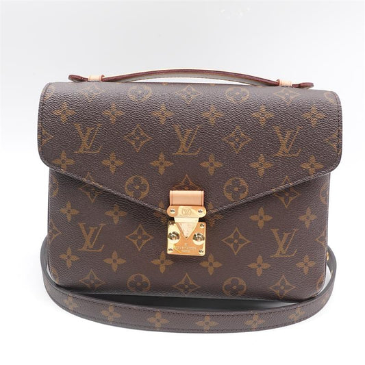 Pre-owned Louis Vuitton Pochette Metis Brown Monogram Canvas Satchel