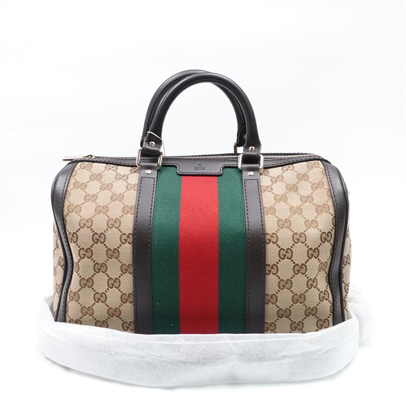 Pre-owned Gucci Ophidia Boston Canvas Shoulder Bag