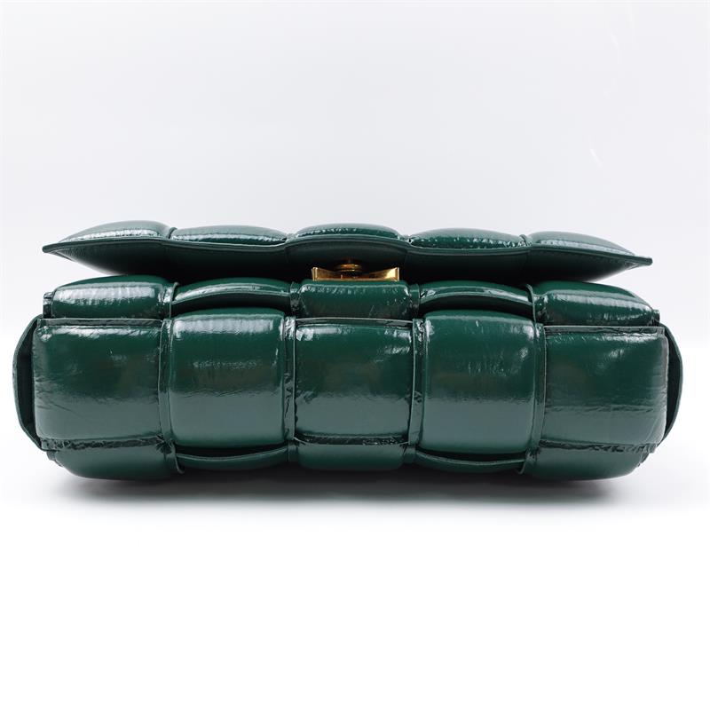 Bottega Veneta Green Patent Leather Cross Body Bag