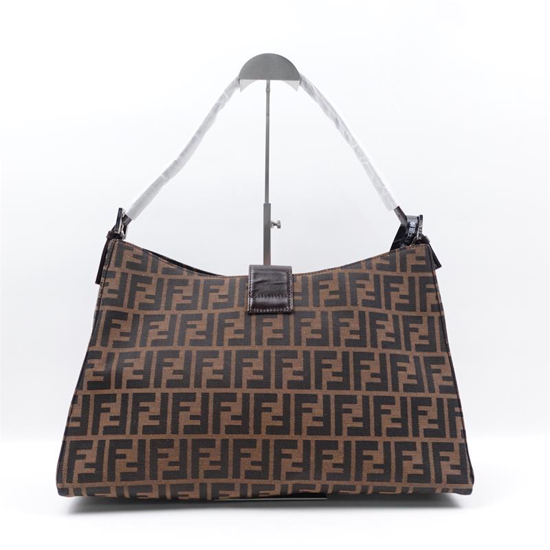 Pre-owned Fendi Zucca Brown Canvas Shoulder Bag