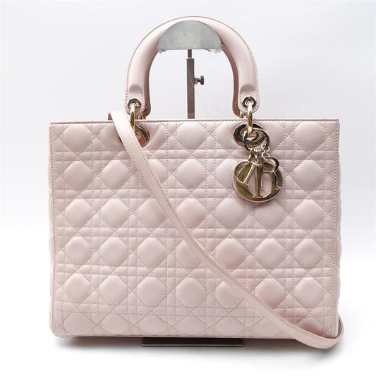 Pre-owned Dior Lady Pink Calfskin Tote Bag