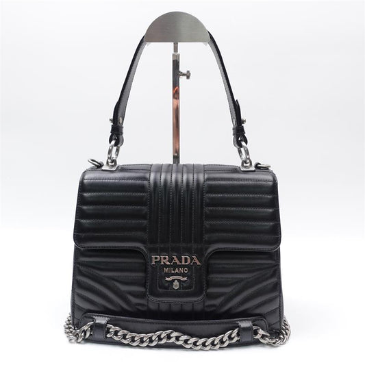 Prada Diagramme Black Calfskin Crossbody