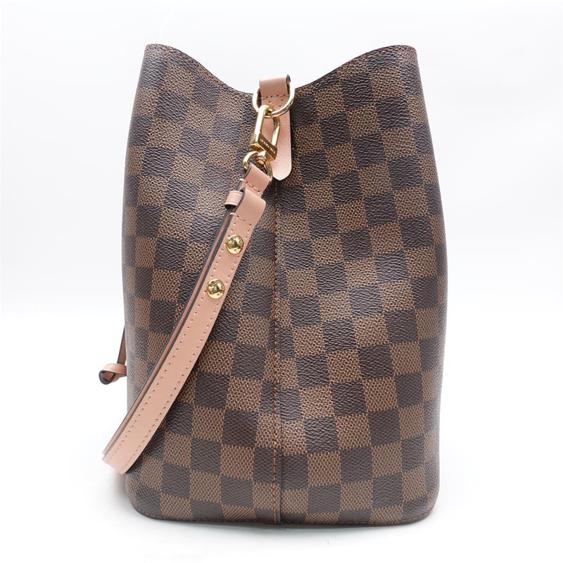 Pre-owned Louis Vuitton Neonoe Brown & Pink Coated Canvas Shoulder Bag-HZ