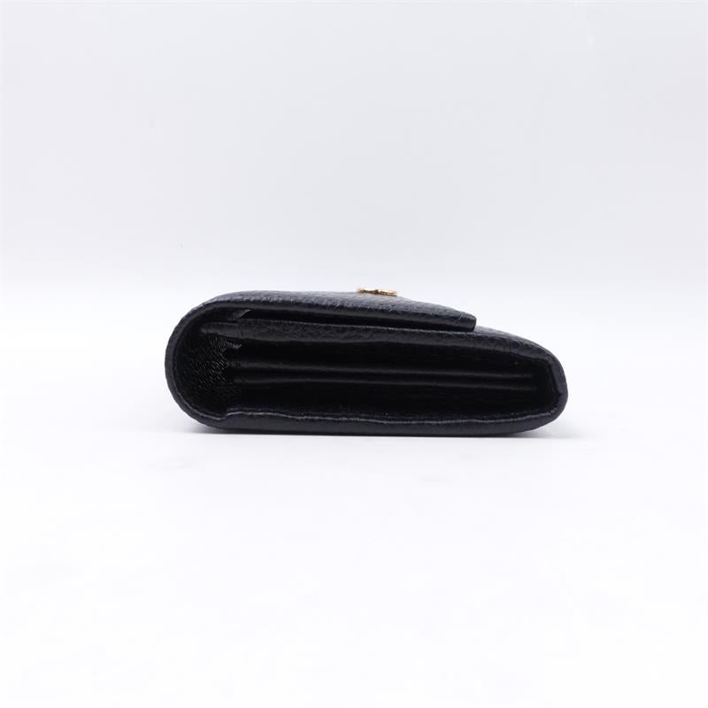 Pre-owned Gucci Black Calfskin Long Wallet