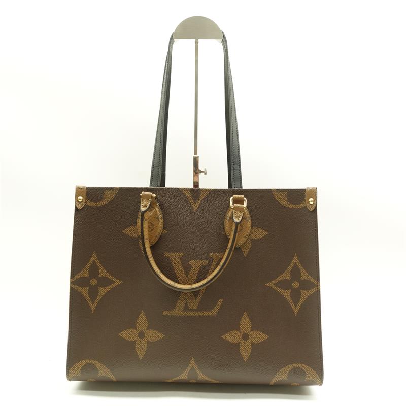 Pre-owned Louis Vuitton Onthego MM Reverse Coated Canvas Tote - TS