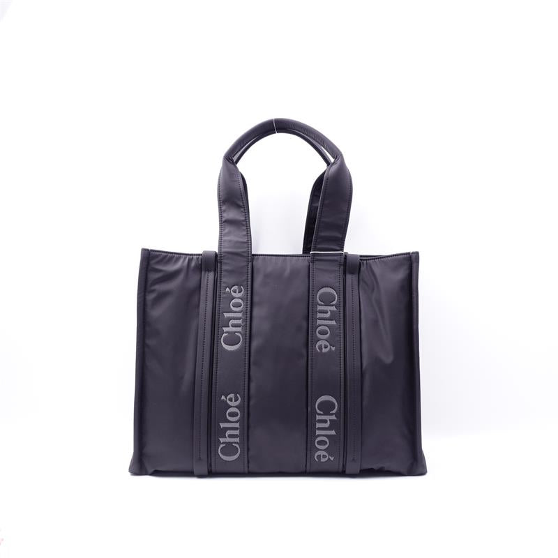 Pre-owned Chloe Woody Black Nylon Tote - HZ