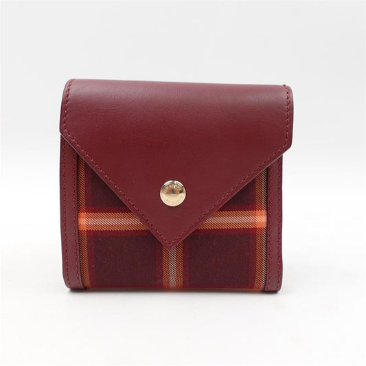 【Deal】Pre-owned Burberry Red Canvas Short Wallet-HZ
