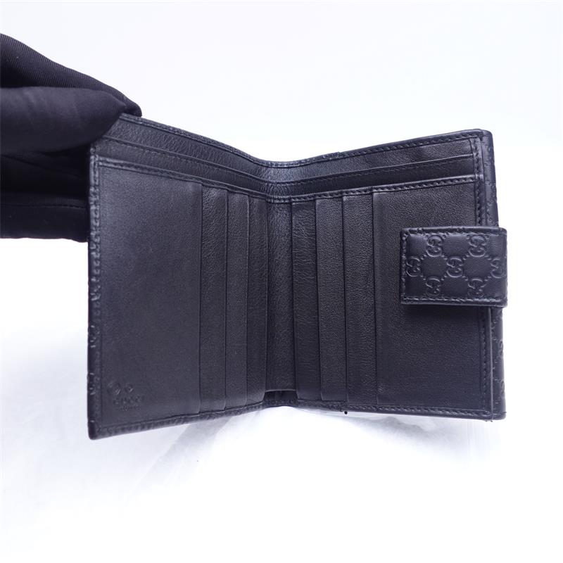 Pre-owned Gucci GG Black Calfskin Wallet