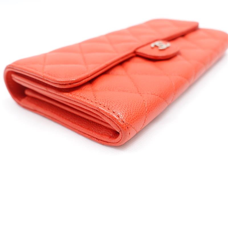 Pre-owned Chanel Orange Calfskin Wallet