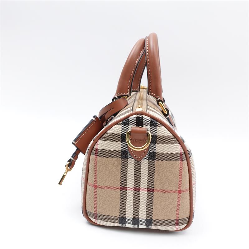 Burberry Brown Nova Coated Canvas Boston Bag