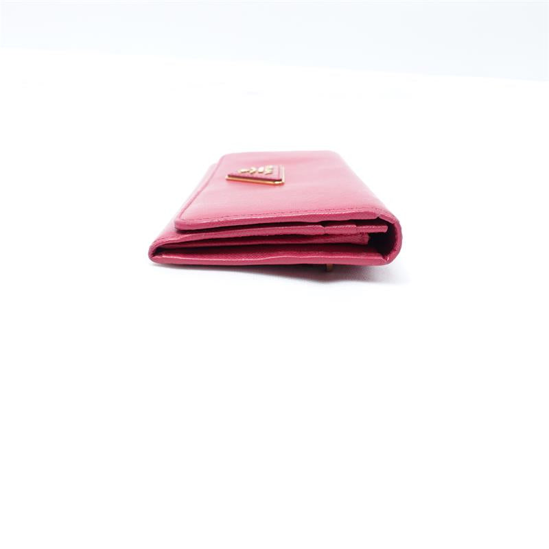 Pre-owned Prada Rose Pink  Calfskin Long Wallet