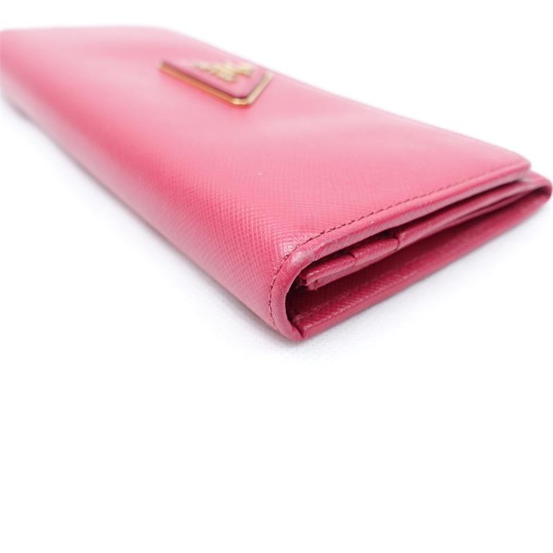 Pre-owned Prada Rose Pink  Calfskin Long Wallet