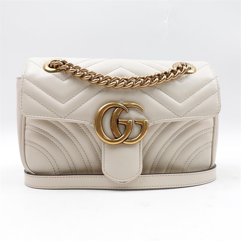 Gucci GG Marmont White Crossbody Bag-TS