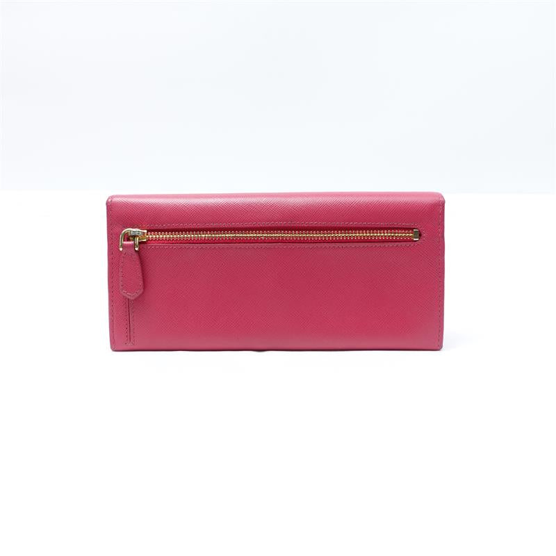 Pre-owned Prada Rose Pink  Calfskin Long Wallet