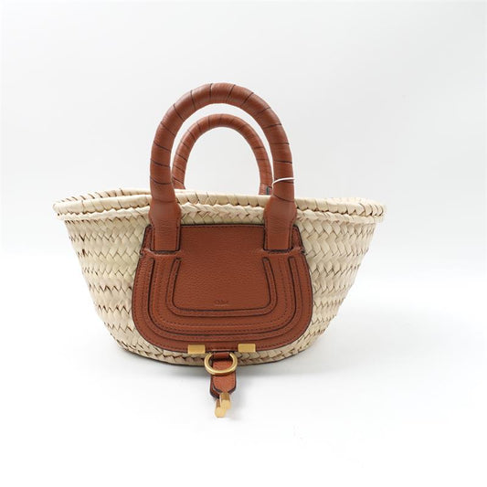 【DEAL】Pre-owned Chloe Mini Marcie Straw Woven Tote