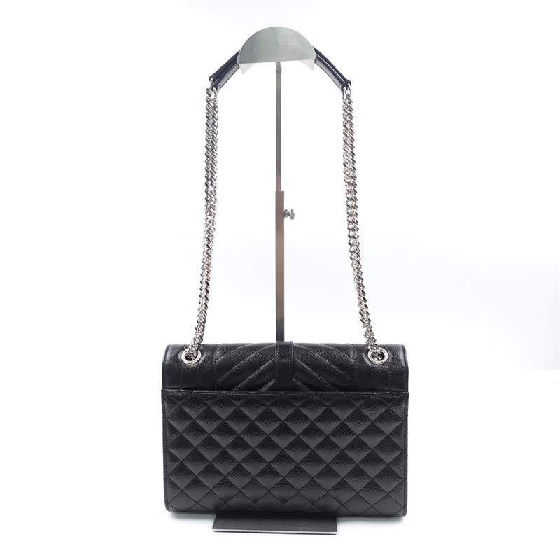 Pre-owned Saint Laurent Envelope Black Calfskin Shoulder Bag