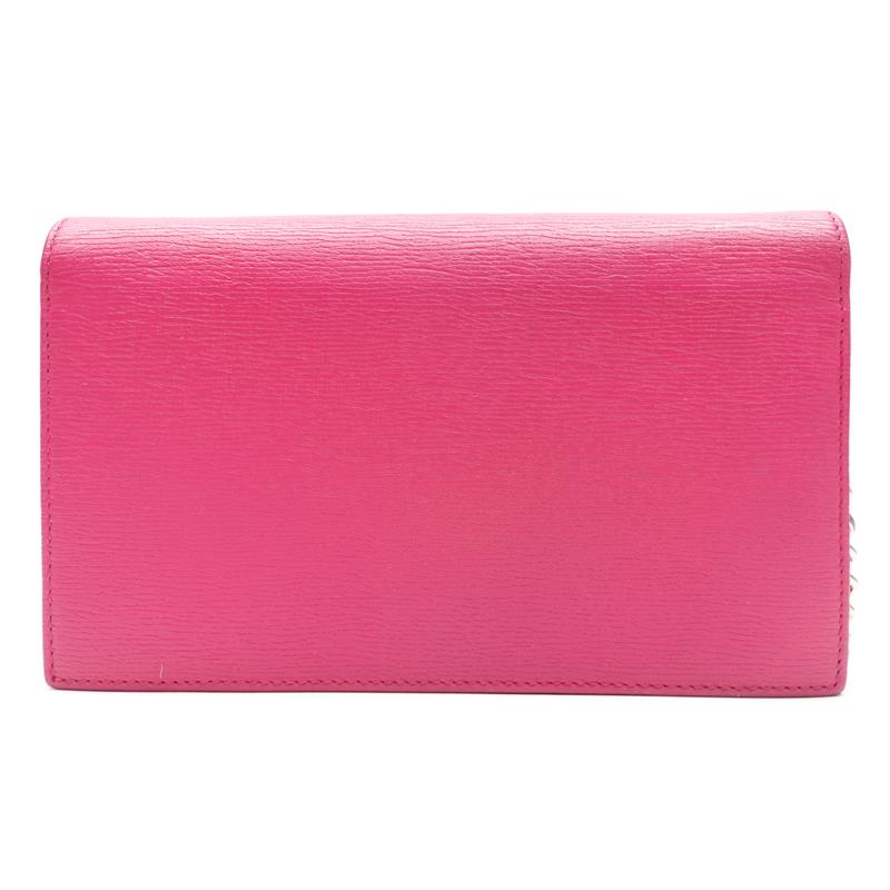 Pre-owned Gucci Pink Calfskin Wallet On Chain-TS