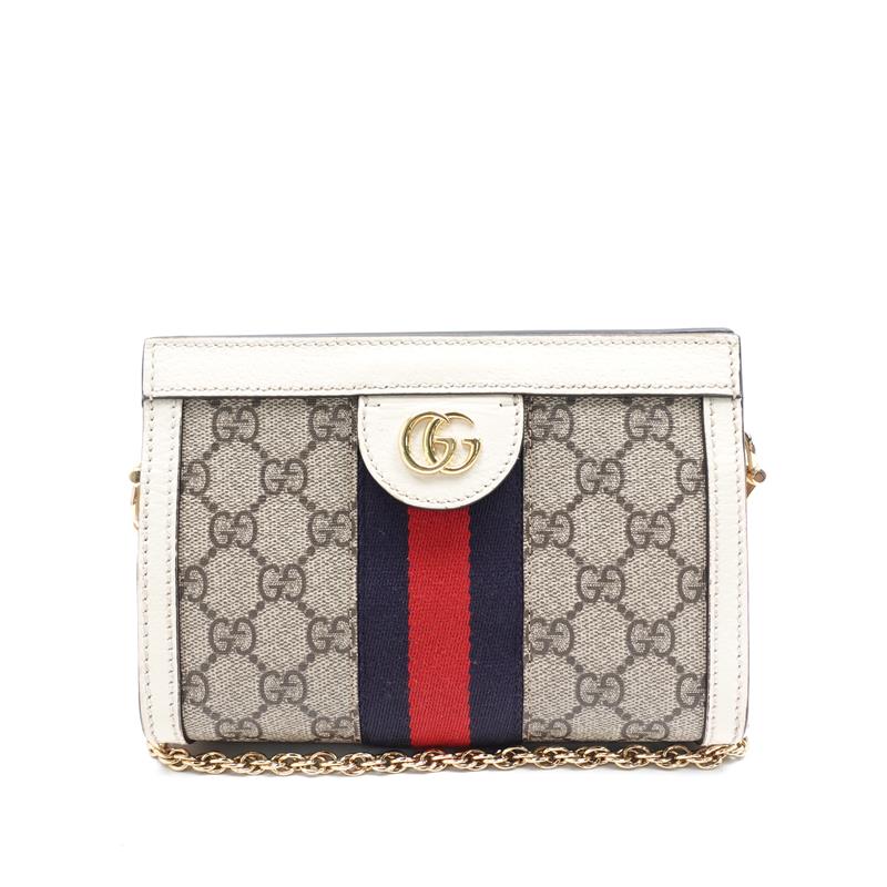 Pre-owned Gucci Ophidia Mini GG Supreme Coated Canvas Shoulder Bag-HZ