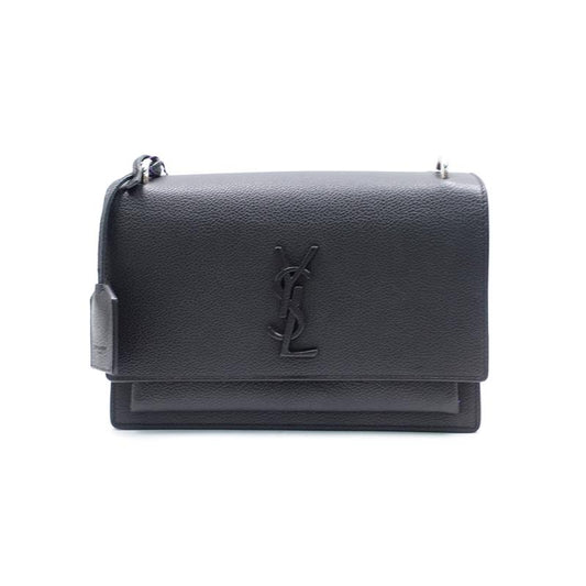 【Deal】Pre-owned Saint Laurent Sunset Black Calfskin Shoulder Bag-HZ