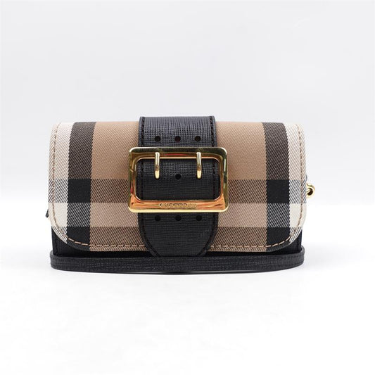 【DEAL】Pre-owned Burberry The Buckle Brown Canvas Shouler Bag - TS