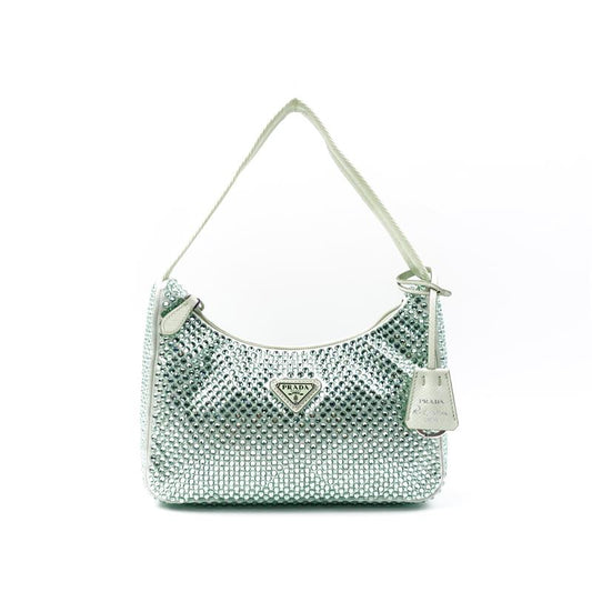 Pre-owned Prada Hobo Green Diamond Hobo Bag-HZ