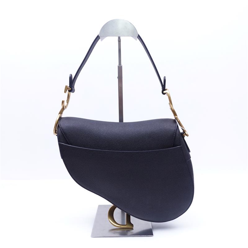 Pre-owned Dior Saddle Black Calfskin Shoulder Bag